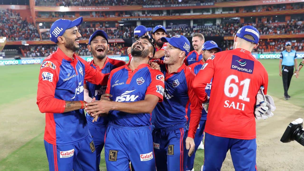 Beleaguered Delhi's second win was Hyderabad's third straight loss. Hyderabad needed 13 off the last over and Delhi gave the ball to medium-pacer Mukesh Kumar with an extra fielder inside the circle because Delhi was penalized for not finishing its overs in time. Kumar wasn't fazed: He gave up only five runs. (Image: @IPL) Beleaguered Delhi's second win was Hyderabad's third straight loss. Hyderabad needed 13 off the last over and Delhi gave the ball to medium-pacer Mukesh Kumar with an extra fielder inside the circle because Delhi was penalized for not finishing its overs in time. Kumar wasn't fazed: He gave up only five runs. (Image: @IPL)