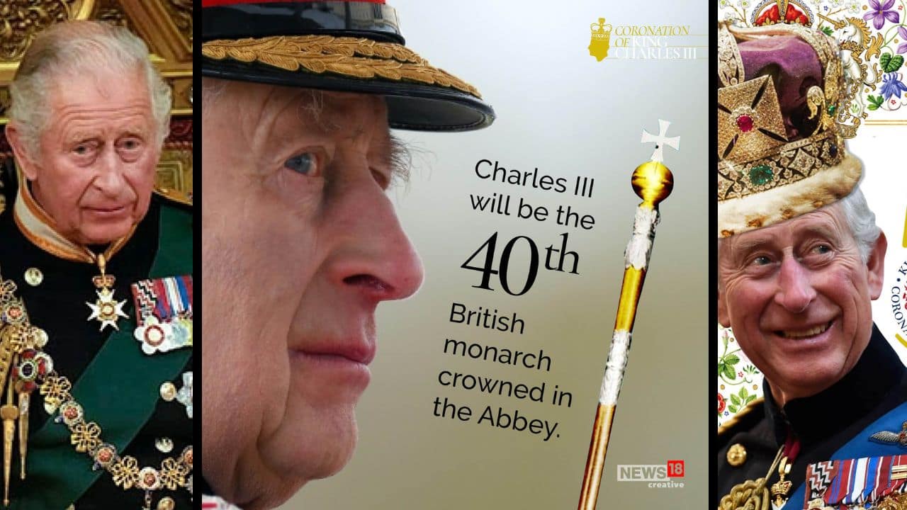 Charles III will be the 40th British monarch crowned in the Abbey. It is one of the five things to know about Charles III’s coronation. Let’s take a look at other. (Image: News18 Creative)