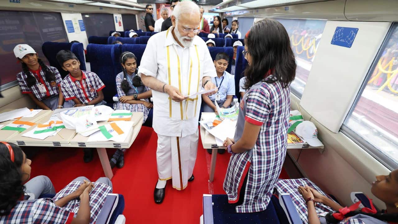 The Vande Bharat will cover 11 districts namely Thiruvananthapuram, Kollam, Kottayam, Ernakulam, Thrissur, Palakkad, Pathanamthitta, Malappuram, Kozhikode, Kannur and Kasargod. (Image: PIB)