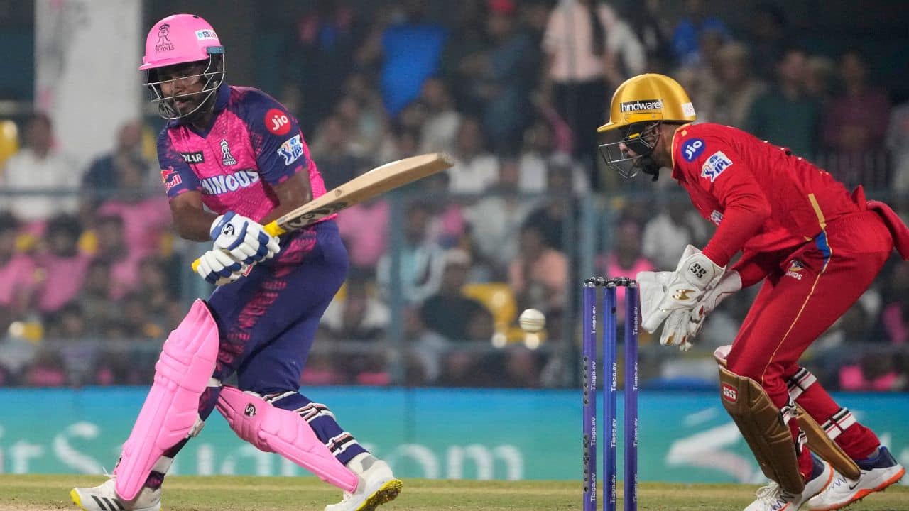 Skipper Sanju Samson scored 42 off 25 balls, including five fours and a six, but it wasn’t enough to provide momentum to the Royals who were down to 91-4 in 11 overs. (Image: AP) Skipper Sanju Samson scored 42 off 25 balls, including five fours and a six, but it wasn’t enough to provide momentum to the Royals who were down to 91-4 in 11 overs. (Image: AP)