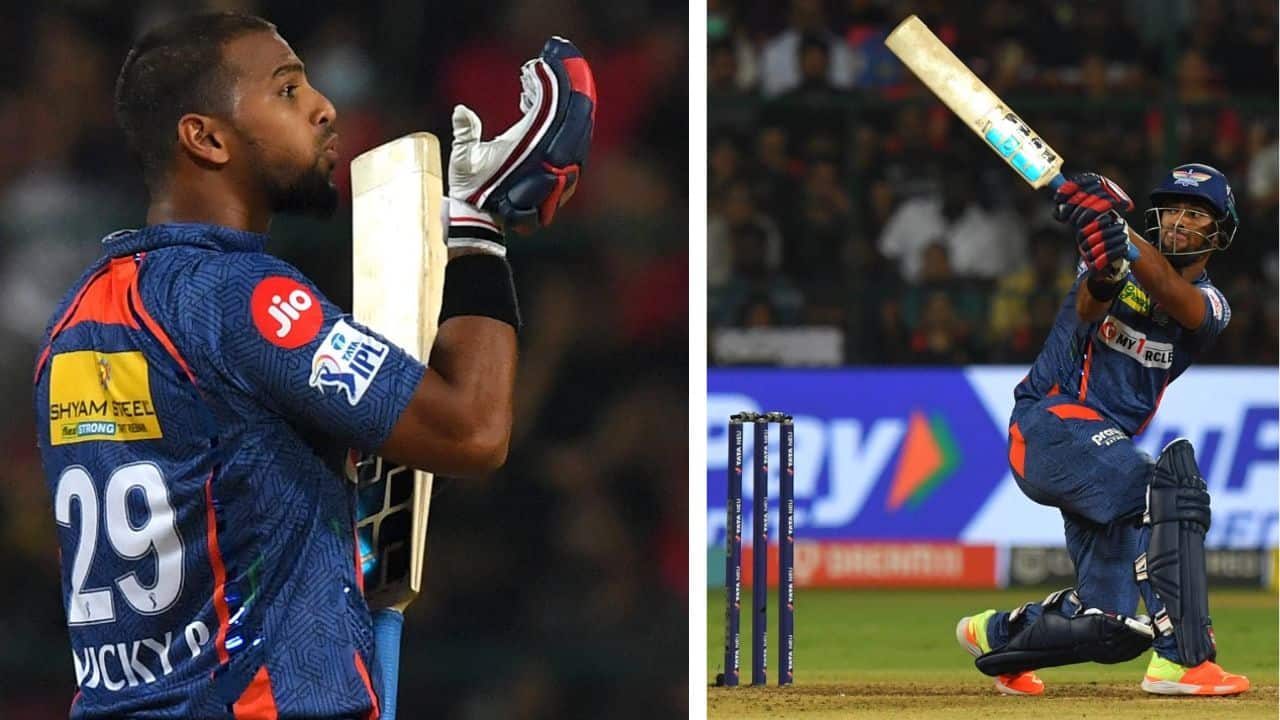 West Indies' Pooran smashed 62 off 19 balls before he departed but Lucknow crept over the line to win by one wicket in a dramatic final over in Bengaluru. (Image: AFP)