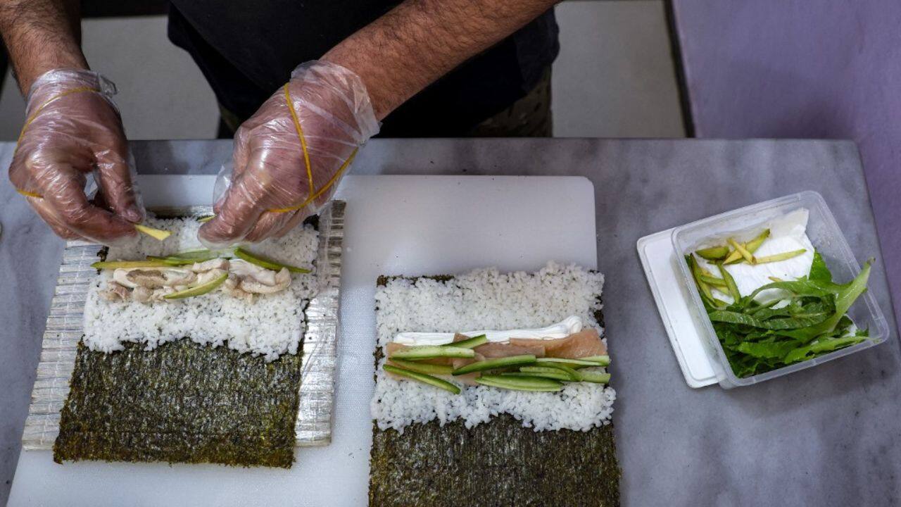 A California roll sells for 60 Turkish lira ($3), double the price of a large shawarma sandwich more familiar to local residents. He said he now has about a dozen regulars and hopes to attract more customers by adding fried dishes to the menu. (Source: AFP)