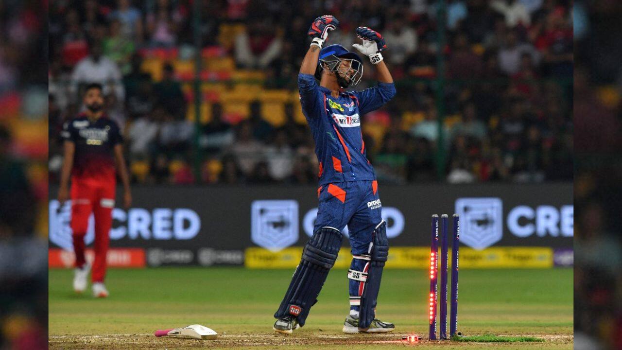 Lucknow needed five off the last six balls after Ayush Badoni was out hit-wicket for 30 in the penultimate over, hitting his stumps while hammering what would have been a six. (Image: AFP)