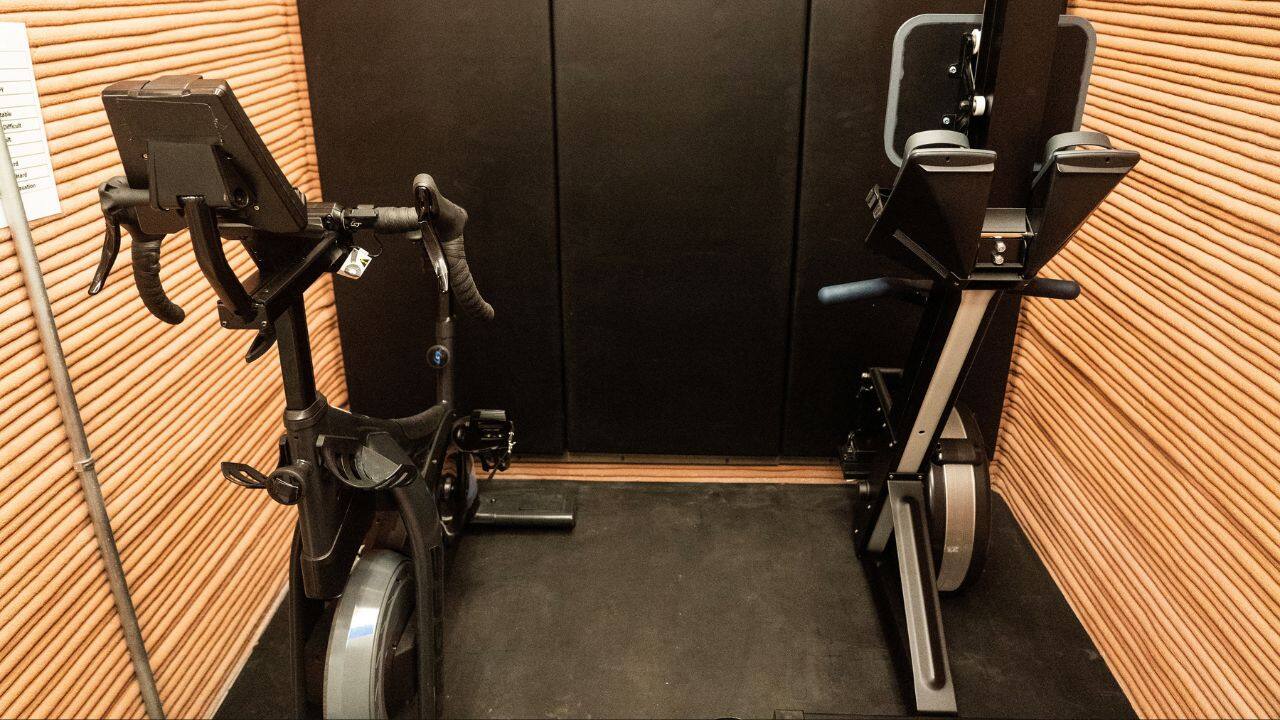 Exercise equipments are seen inside the Mars Dune Alpha. (Image: Reuters)