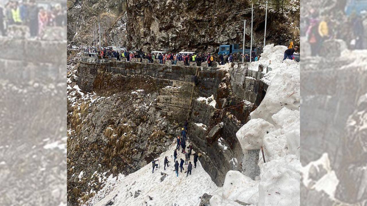 India’s Border Roads Organization said the tourists were hit by the avalanche near the Nathu La mountain pass in Sikkim state. State disaster response teams and the military were assisting in rescue efforts. (Image: AFP)