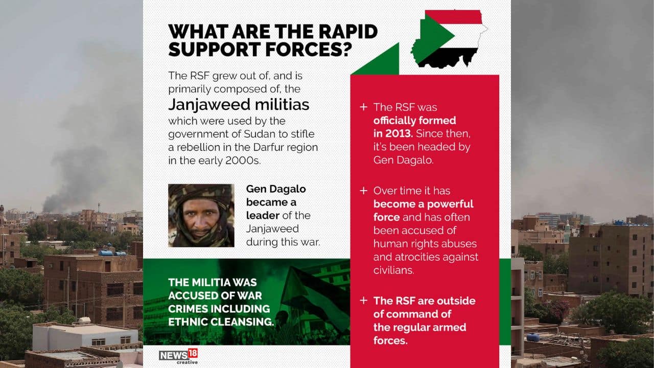 The RSF grew out of, and is primarily composed of, the Janjaweed militias which were used by the government of Sudan to stifle a rebellion in the Darfur region in the early 2000s.