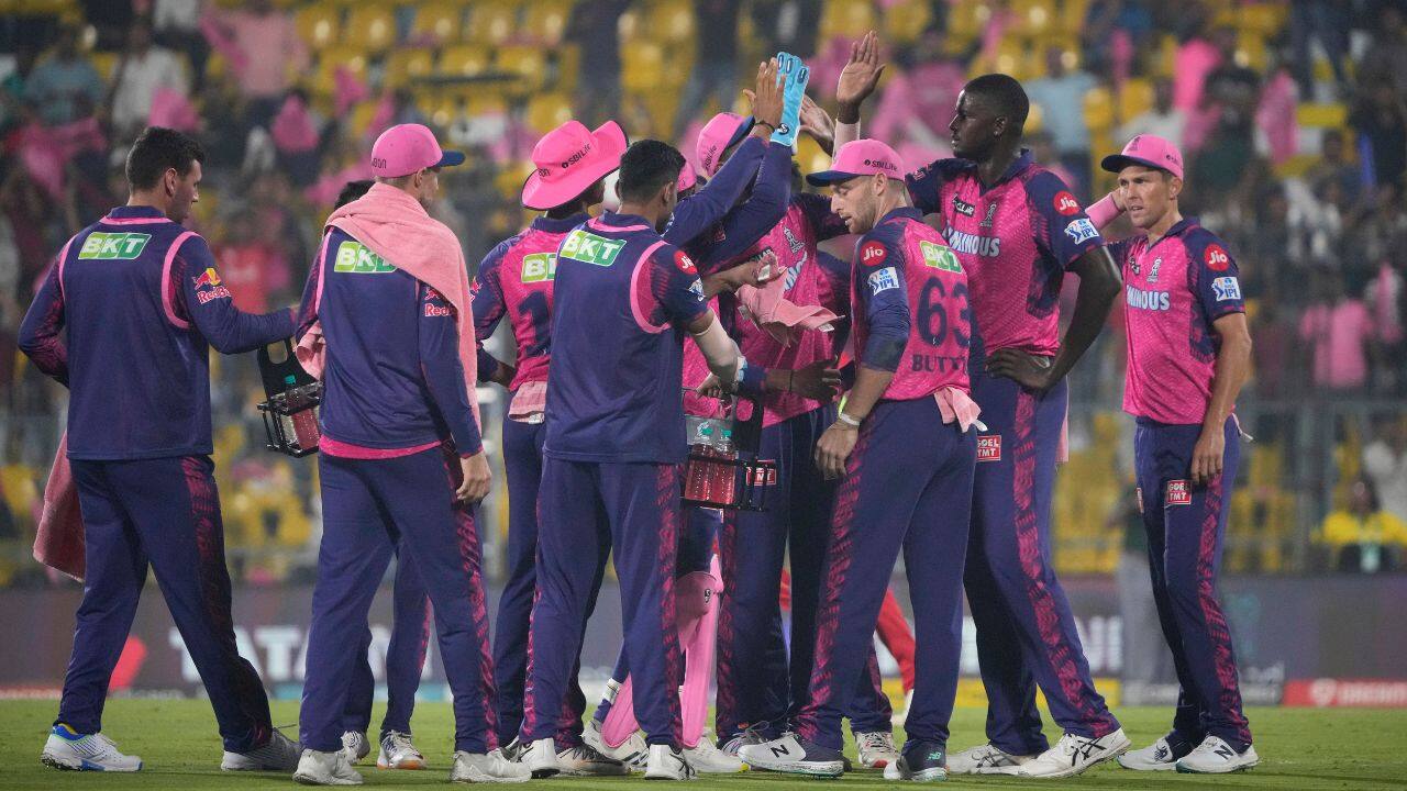 Singh’s dismissal halfway through the innings also brought another stroke of luck for Rajasthan. Sri Lanka’s hard-hitting Bhanuka Rajapaksa retired injured for one run after being hit on the forearm by Dhawan’s shot at the other end. (Image: AP) Singh’s dismissal halfway through the innings also brought another stroke of luck for Rajasthan. Sri Lanka’s hard-hitting Bhanuka Rajapaksa retired injured for one run after being hit on the forearm by Dhawan’s shot at the other end. (Image: AP)