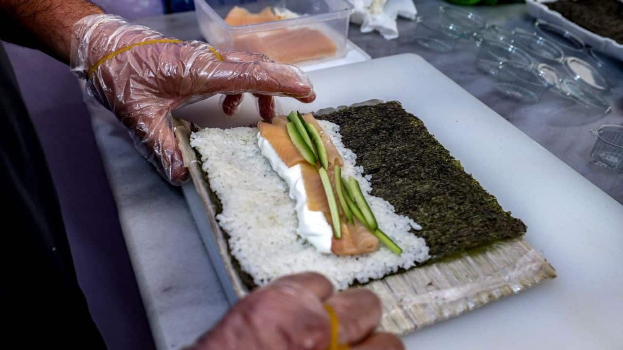 The restaurant at first struggled to attract customers in the impoverished enclave where Japanese food is an oddity, but Shakhbanov bills his seaweed rolls as &quot;affordable&quot;. (Source: AFP)