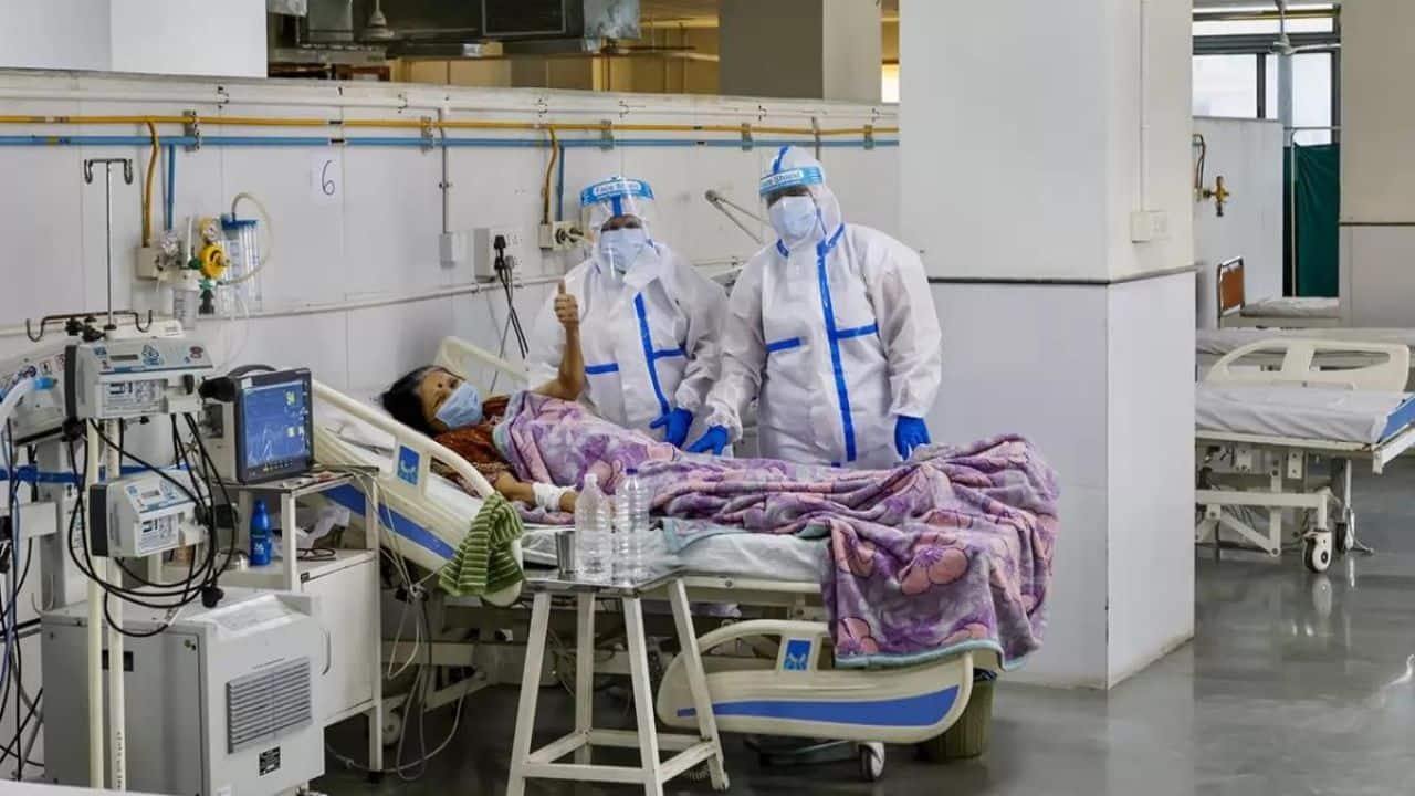 Dummy patients were brought to various COVID-19 hospitals in Gujarat in ambulances and taken to designated wards by doctors wearing the PPE suit and the availability of oxygen was also checked during a mock drill conducted on April 10 to check the preparedness of health system to deal with a surge in infections. This exercise was conducted as per the Centre's direction. (Image: PTI)