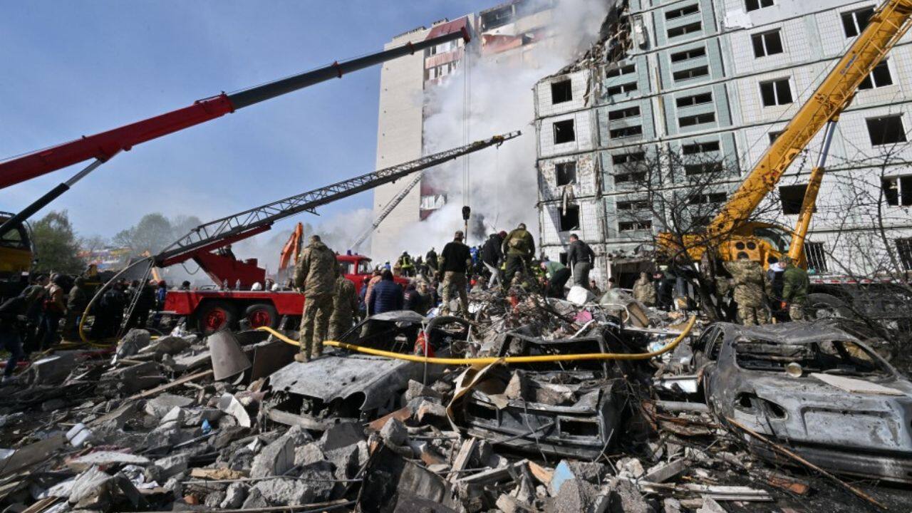 Ukraine said it had downed 21 of 23 Russian missiles and two attack drones overnight. Ukraine's air defence system has been bolstered in recent months by the delivery of Western equipment crucial to the country's war effort. (Source: AFP)
