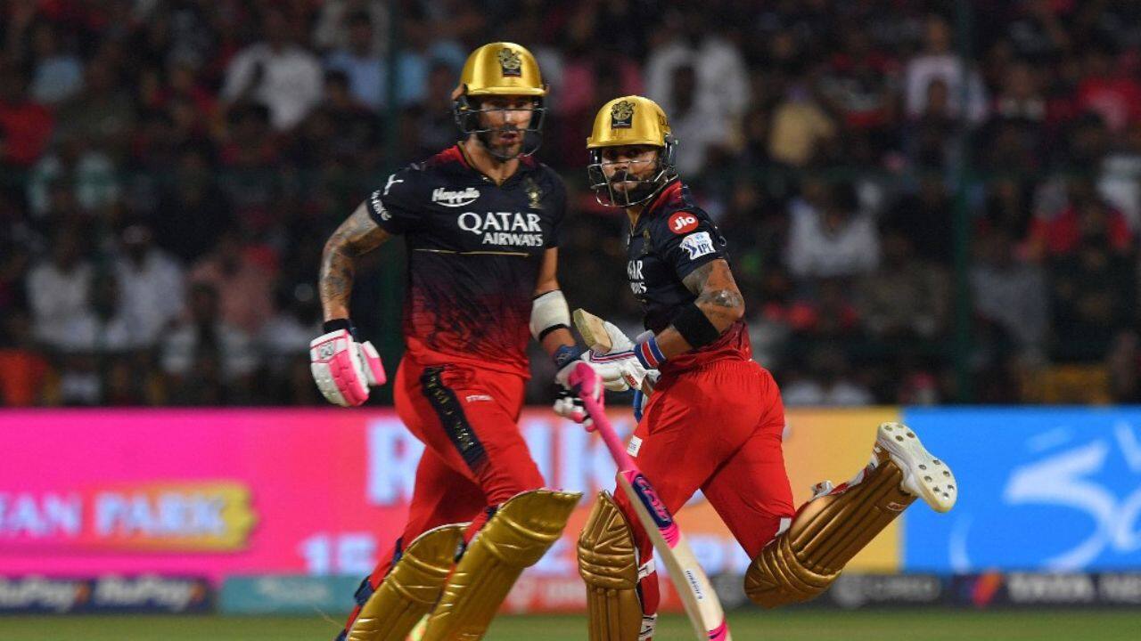 Virat Kohli, Faf du Plessis and Glenn Maxwell notched up 15 sixes between them in Bangalore's 212-2, with 27 hit in the match in total. (Image: AFP)