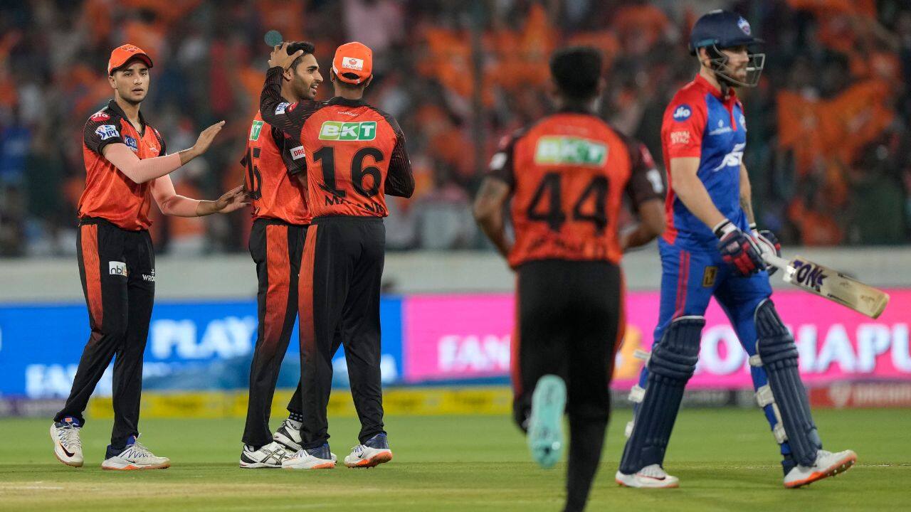 Delhi chose to bat first and lost opener Philip Salt for a golden duck, caught behind off Bhuvneshwar Kumar, who picked 2-11 in four overs. (Source: AP) Delhi chose to bat first and lost opener Philip Salt for a golden duck, caught behind off Bhuvneshwar Kumar, who picked 2-11 in four overs. (Source: AP)