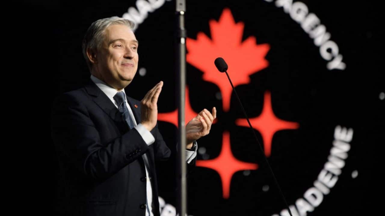 Francois-Philippe Champagne, Canada's minister of innovation, science and industry, attended the event and said his country &quot;could not be more proud&quot; to have a Canadian on the crew for the flight. (Image: AFP)