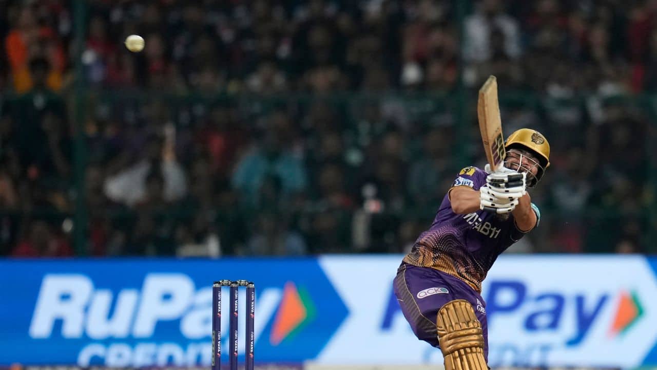 Finisher Rinku Singh scored 18 not out off 10 balls to help Kolkata breach 200. (Image: AP)