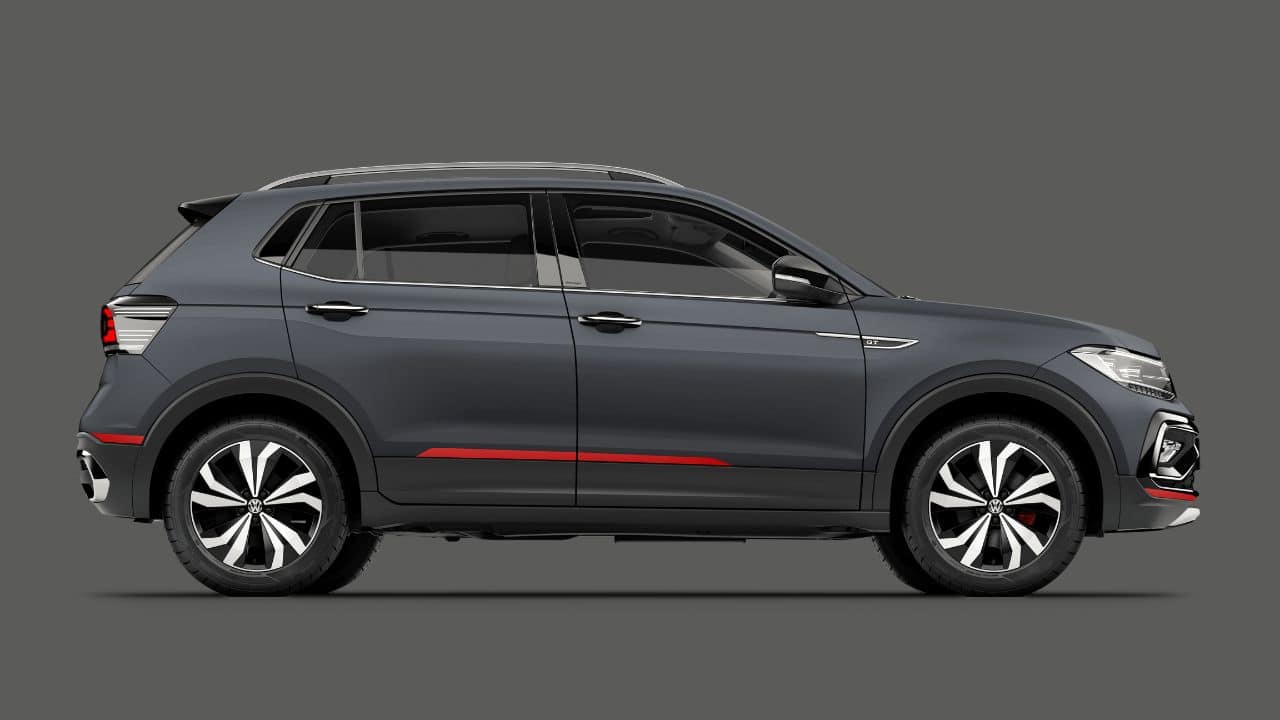 Additionally, it also gets black-coloured garnishes on the doors, red accents on the ORVMs and blacked-out 16-inch alloy wheels. (Image: Volkswagen)