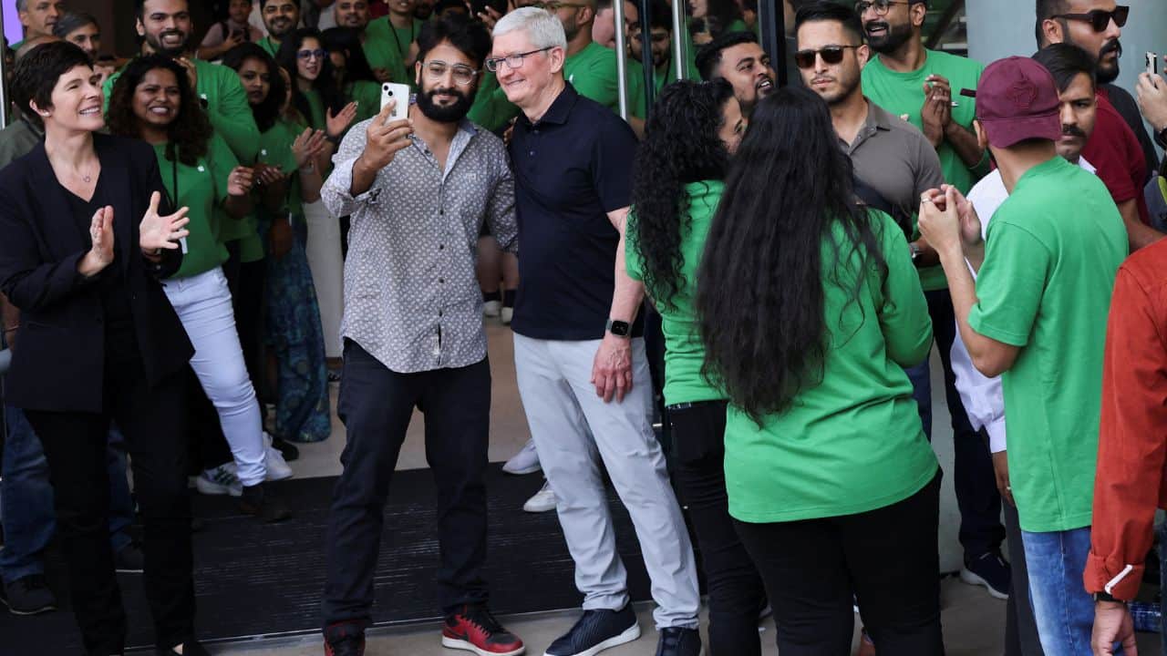 His love for Apple has earlier taken him to store openings in New York and Boston, where he once got a chance to meet Cook. (Image: Reuters)