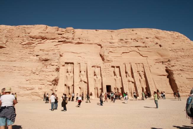 The Temples of Abu Simbel, in southern Egypt, 40 km from the Sudan, on sprawling deserts, rise dramatically from Lake Nasser. (Photo: Anita Rao Kashi)