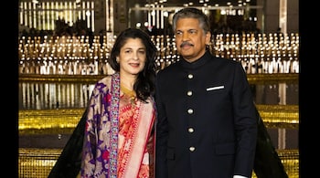 Anand Mahindra with wife Anuradha Mahindra at the launch of NMACC 