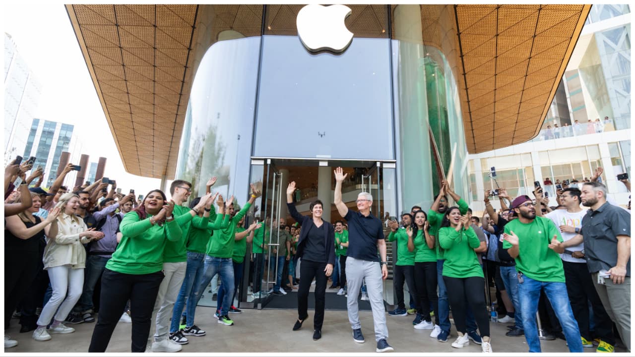 Tim Cook opens Apple’s first India store to the beat of dhols