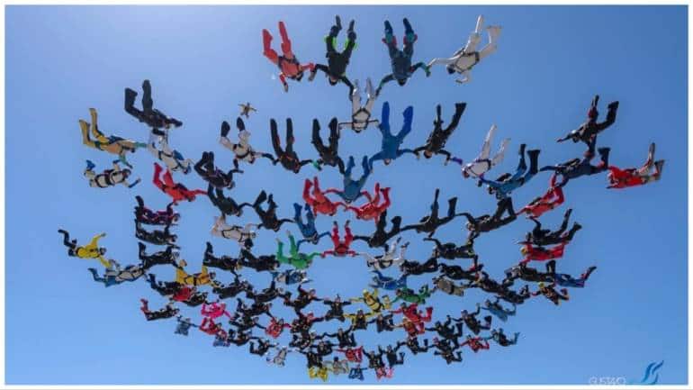 101 senior citizens break 2 world skydive records in California. See stunning pics - Vimarsana News