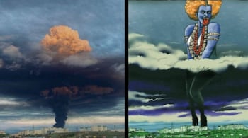 The 'work of art' shared by Ukraine's Defense Ministry on Twitter. The post has since been deleted. (Image credit: @ItsShubhangi/twitter)