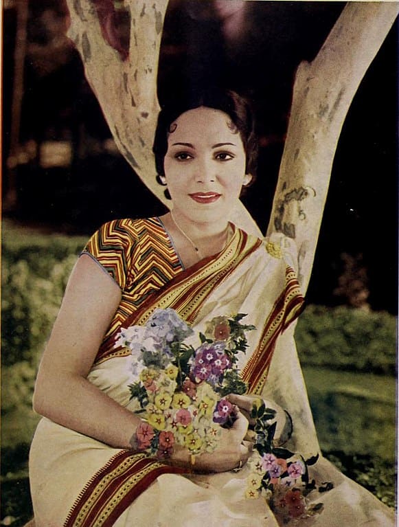 Devika Rani in Nirmala, a Bombay Talkies Film, in March 1938. (Photo: FilmIndia via Wikimedia Commons)