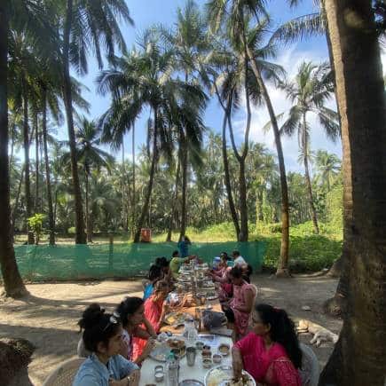 Dine under the coconut trees at Patil Khanaval, Murud.