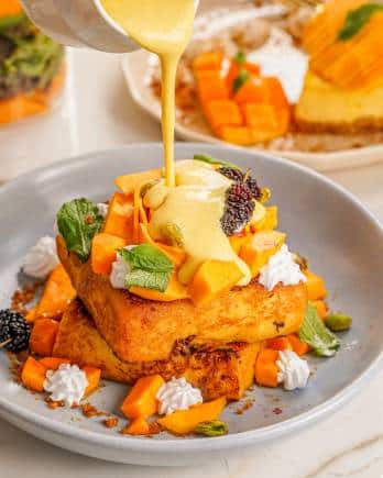 Mango French Toast at Bloom Cafea, Mumbai.
