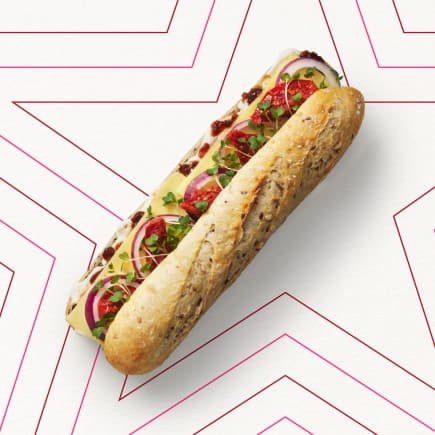 Posh Cheddar & Pickle Stone Baked Baguette at Pret A Manger, BKC, Mumbai.