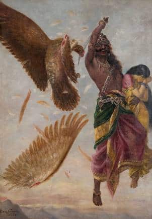 Raja Ravi Varma's depiction of Ravana in his famous painting 'Jatayu Vadha' (1906).