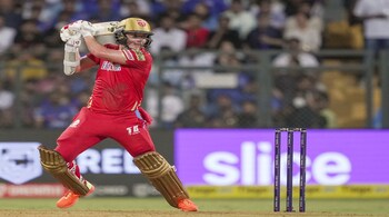 Punjab Kings batter Sam Curran plays a shot during the IPL 2023 cricket match against Mumbai Indians, at Wankhede Stadium in Mumbai, on April 22, 2023. (PTI Photo)