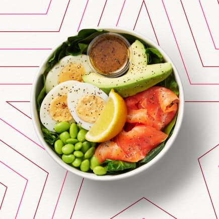 Smoked Salmon Protein Box Salad at Pret A Manger.