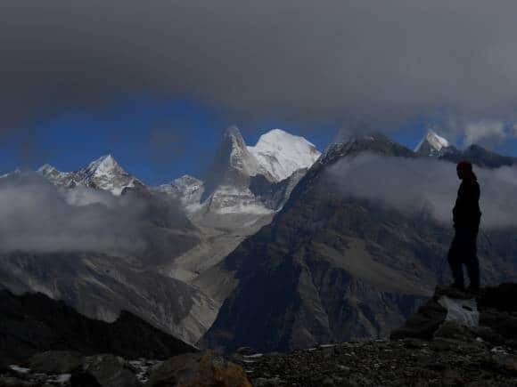 View of the Rhamani glacier from Deotoli col, explored by Mukherjee's team in 2011. (Photos courtesy Anindya Mukherjee)