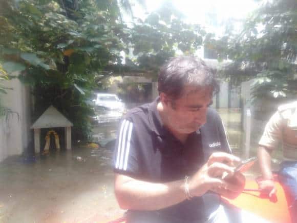 Navin Malik at Epsilon residential villa during September 2022 floods
