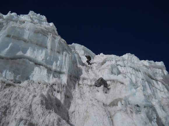 Descending from Zemu Gap icefall. (Photos courtesy Anindya Mukherjee)
