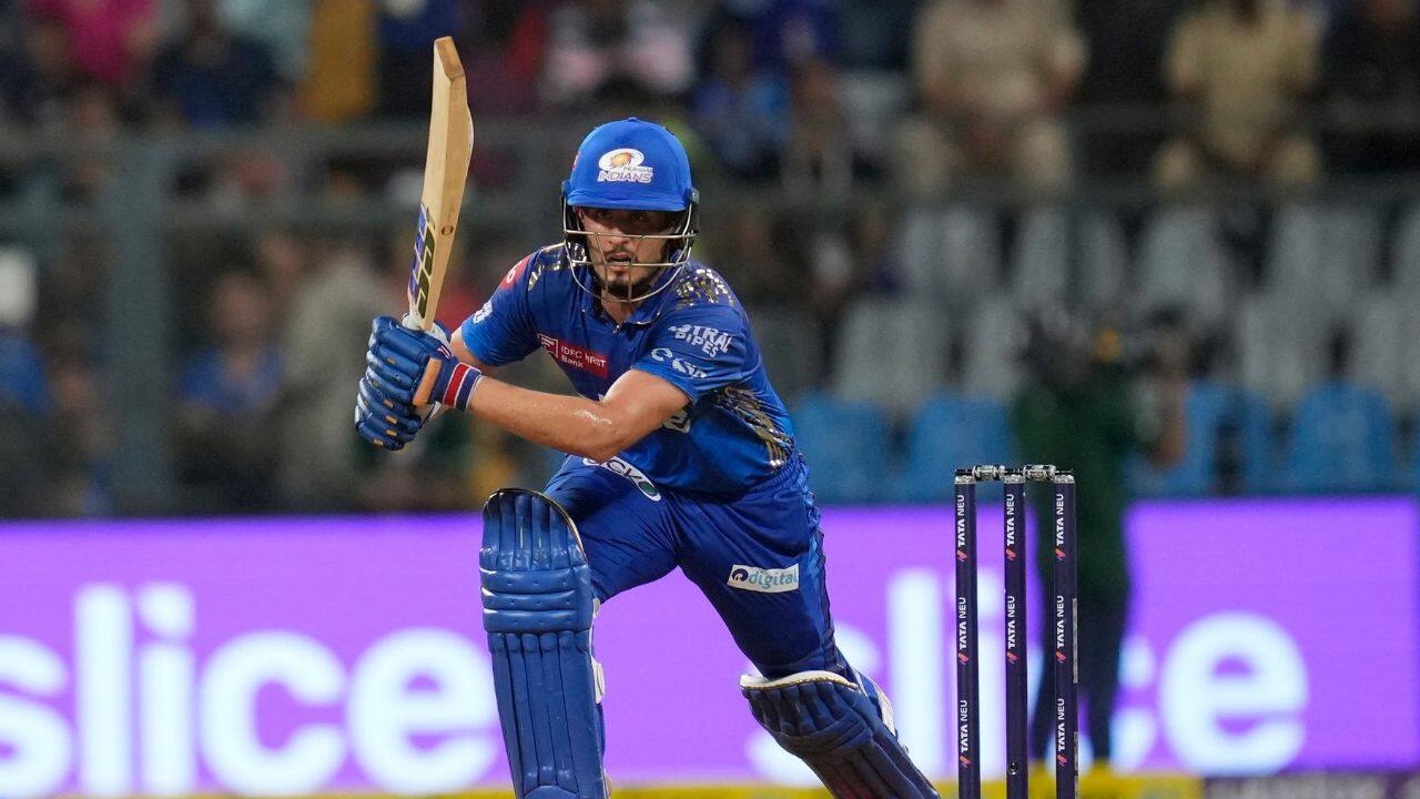 Wadhera, who had notched up his maiden IPL half-century against Chennai Super Kings in the previous game, contributed a second fifty to Mumbai’s cause. He scored 52 not out off 34 balls, including four fours and three sixes, making amends for dropping du Plessis in the first over. But the night belonged to Yadav who reached 50 off 26 balls. His 100-run partnership with Wadhera came off 53 balls. (Image: AP)