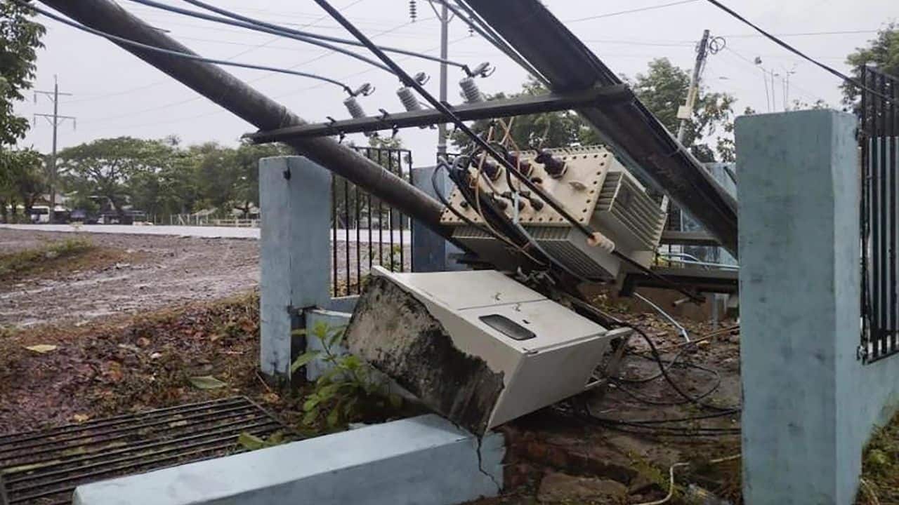 Mocha made landfall near Sittwe township with winds blowing up to 209 kilometers (130 miles) per hour, Myanmar’s Meteorological Department said. By May 15 morning, it was downgraded from its severe status and was steadily weakening over land, according to the India Meteorological Department. (Source: AP)