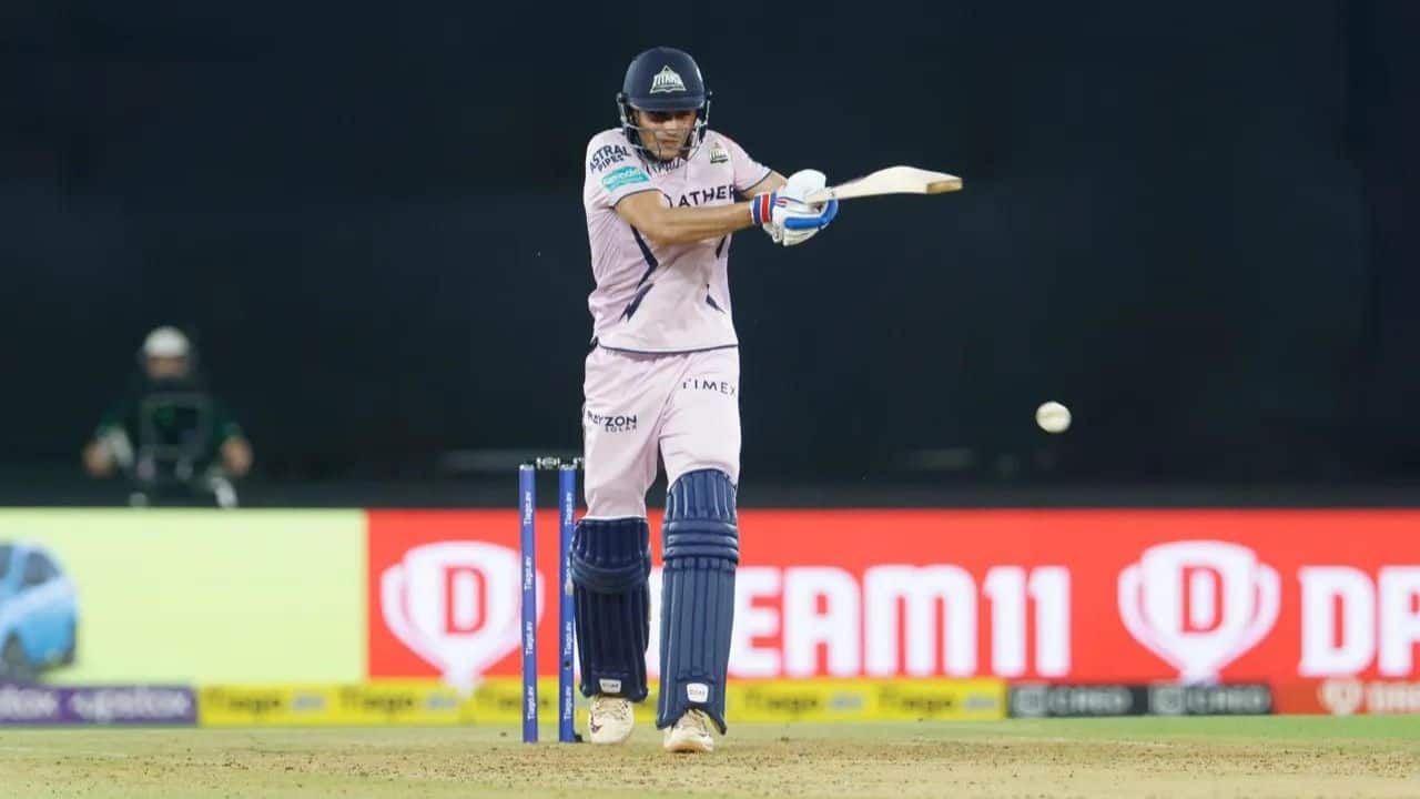 Gill scored 51 off the next 36 balls faced, hitting another four fours and a six as he rallied Gujarat to a par score. (Image: IPL)