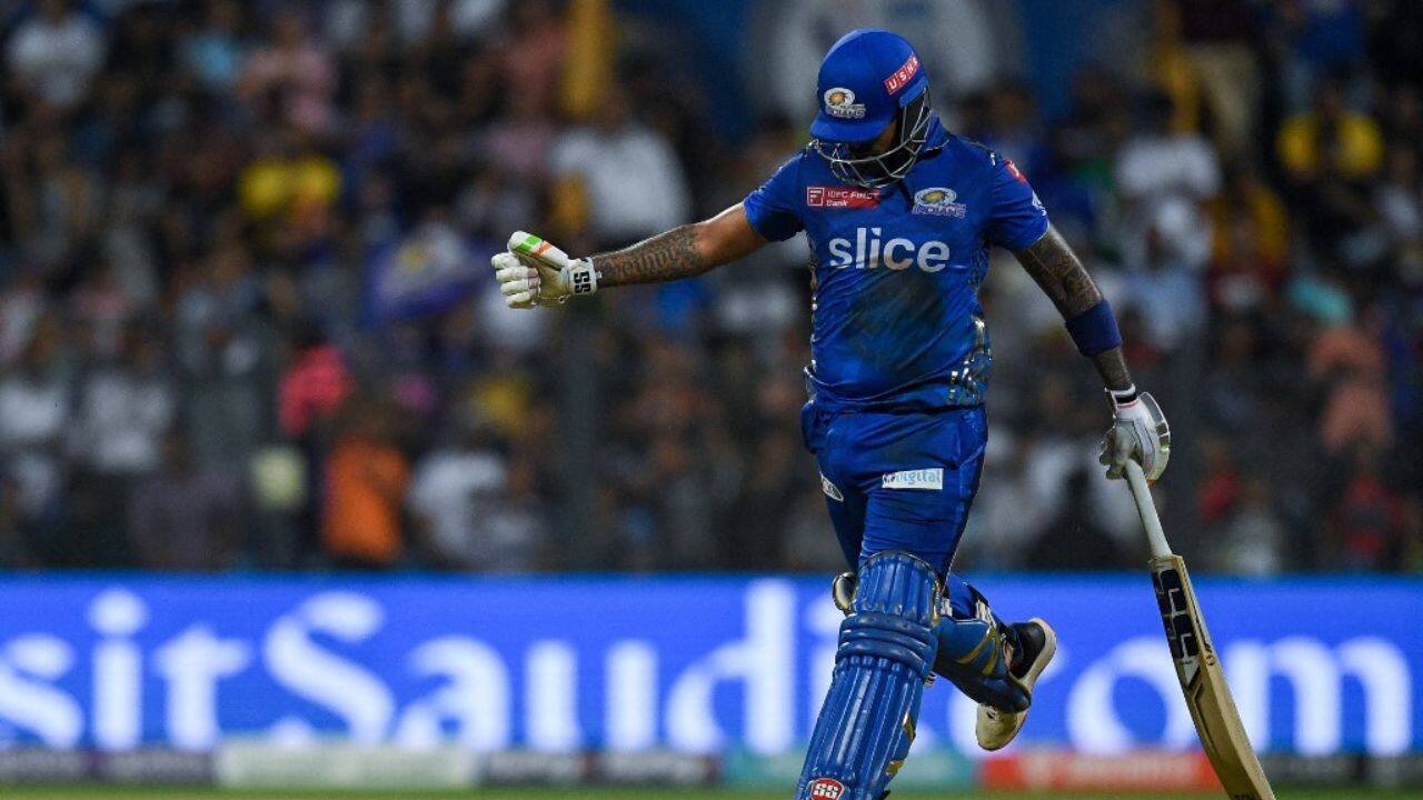 After reaching 50, Yadav hit four more sixes to score 33 off just eight more deliveries before being caught at deep square leg. His previous best was 82 off 40 balls against Sunrisers Hyderabad in IPL 2021. (Image: AFP)