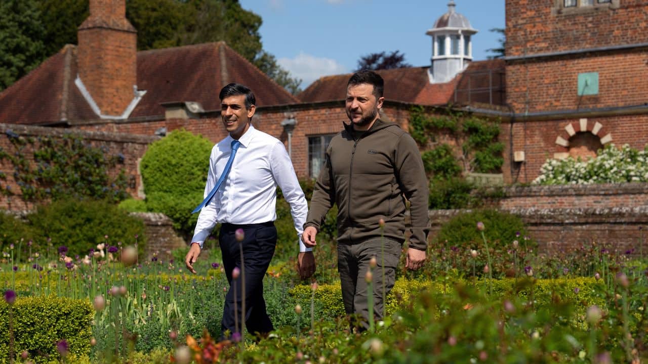 Britain said it would begin basic training of Ukrainian pilots this summer &quot;hand in hand with UK efforts to work with other countries on providing F-16 jets.&quot; &quot;We want to create this jets coalition and I'm very positive with it...I see that in the closest time you will hear some, I think, very important decisions, but we have to work a little bit more on it,&quot; Zelensky, who arrived from visits to Rome, Berlin and Paris, told reporters after the meeting. (Source: Reuters)