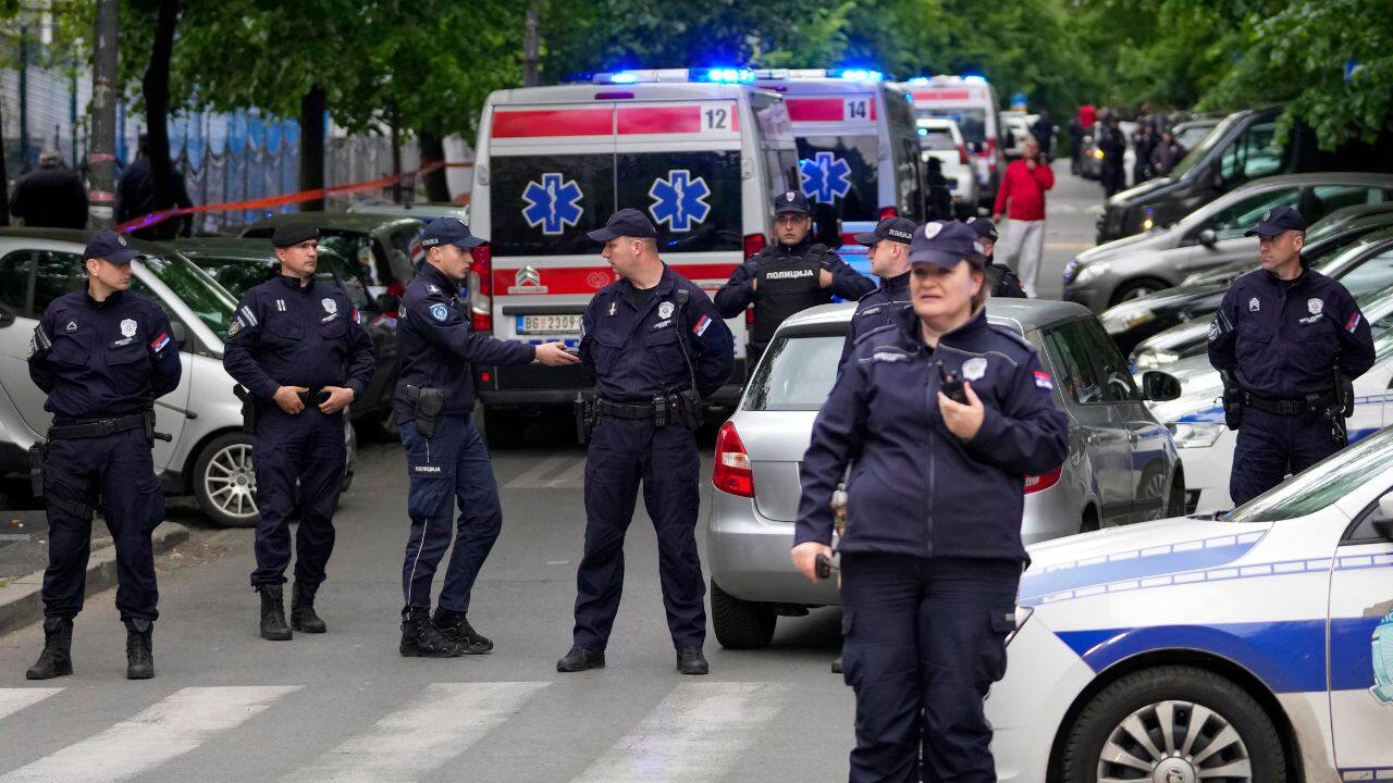 A teenage boy opened fire at a school in Serbia's capital on May 3, killing eight children and a school guard, police said. Six more children and a teacher were injured and hospitalized. (Image: AP)