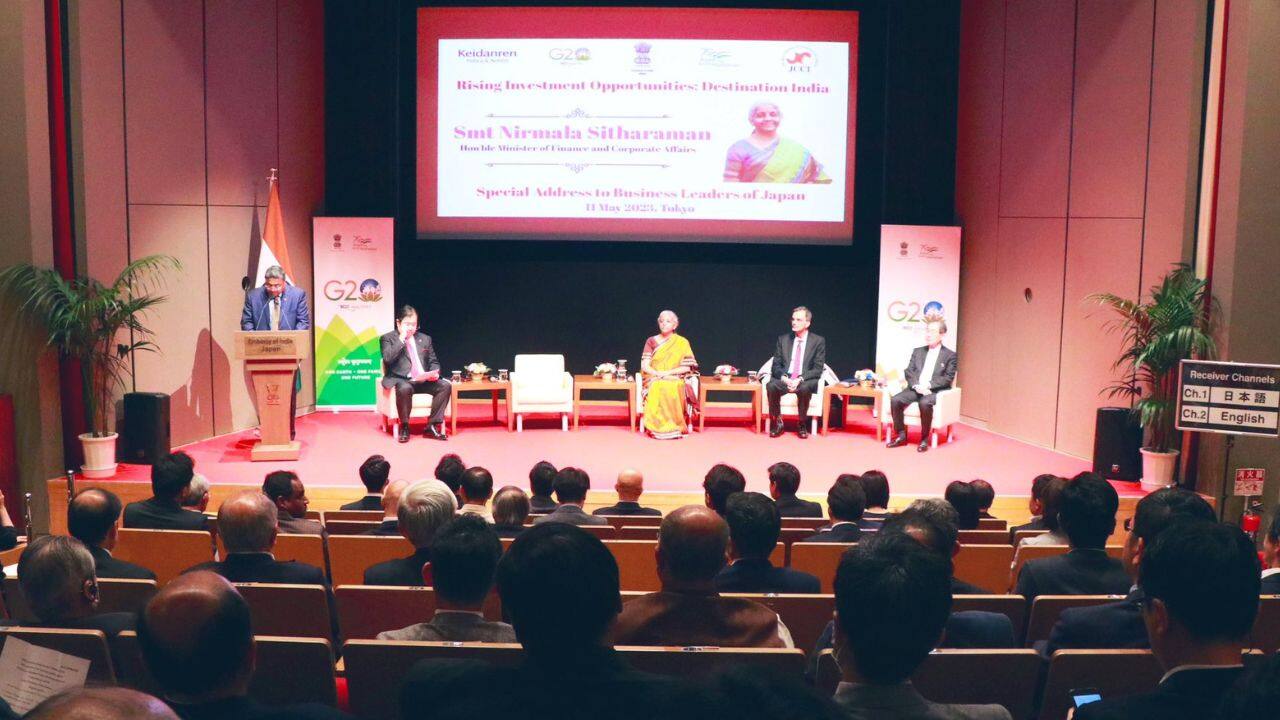 Indian government describes ‘Amrit Kaal’, as the 25-year period culminating in the centenary of the country’s independence. Sitharaman is on a two-day official visit to Niigata, Japan, for a 'Dialogue with partner countries' at the G7 Finance Ministers and Central Bank Governors meeting on May 12. (Image: Twitter @FinMinIndia)