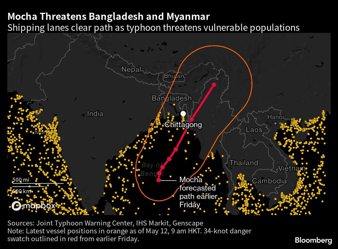 Mocha Threatens Bangladesh and Myanmar | Shipping lanes clear path as typhoon threatens vulnerable populations