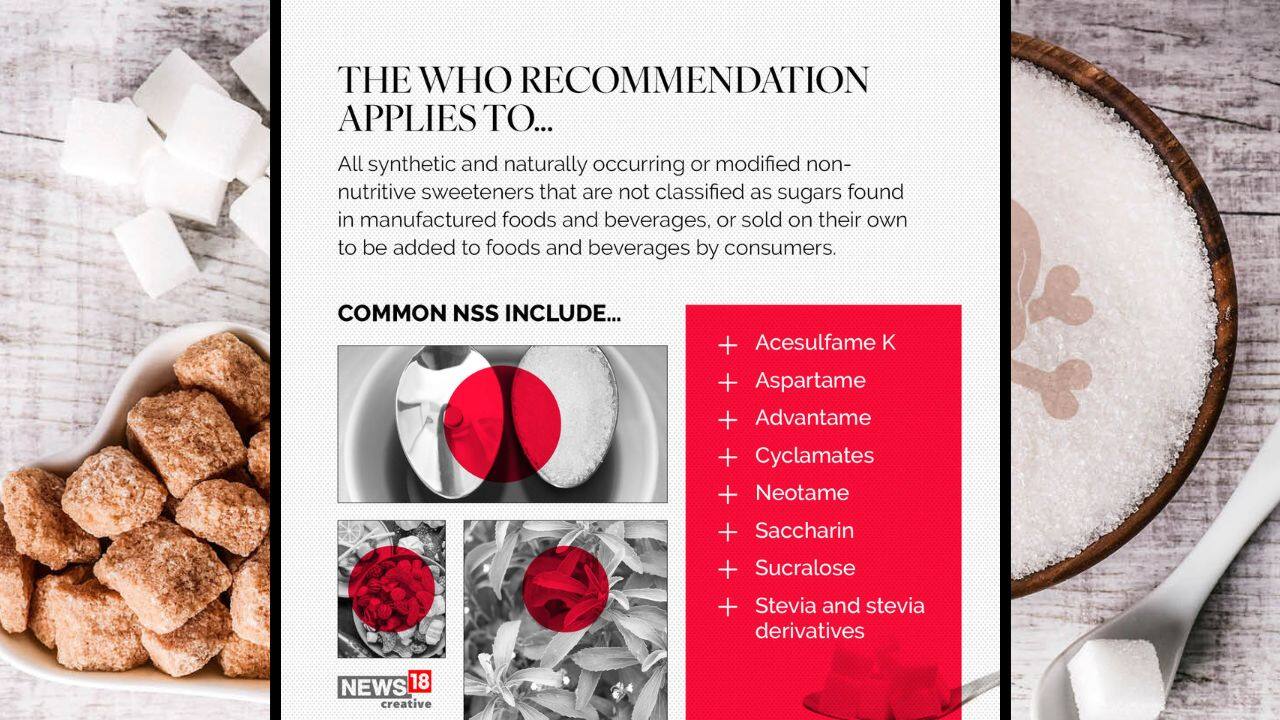 All synthethic and naturally occurring or modified non-nutritive sweetners that are not classified as sugars found in manufactured foods and beverages, or sold on their own to be added to foods and beverages by consumers. (Image: News18 Creative)