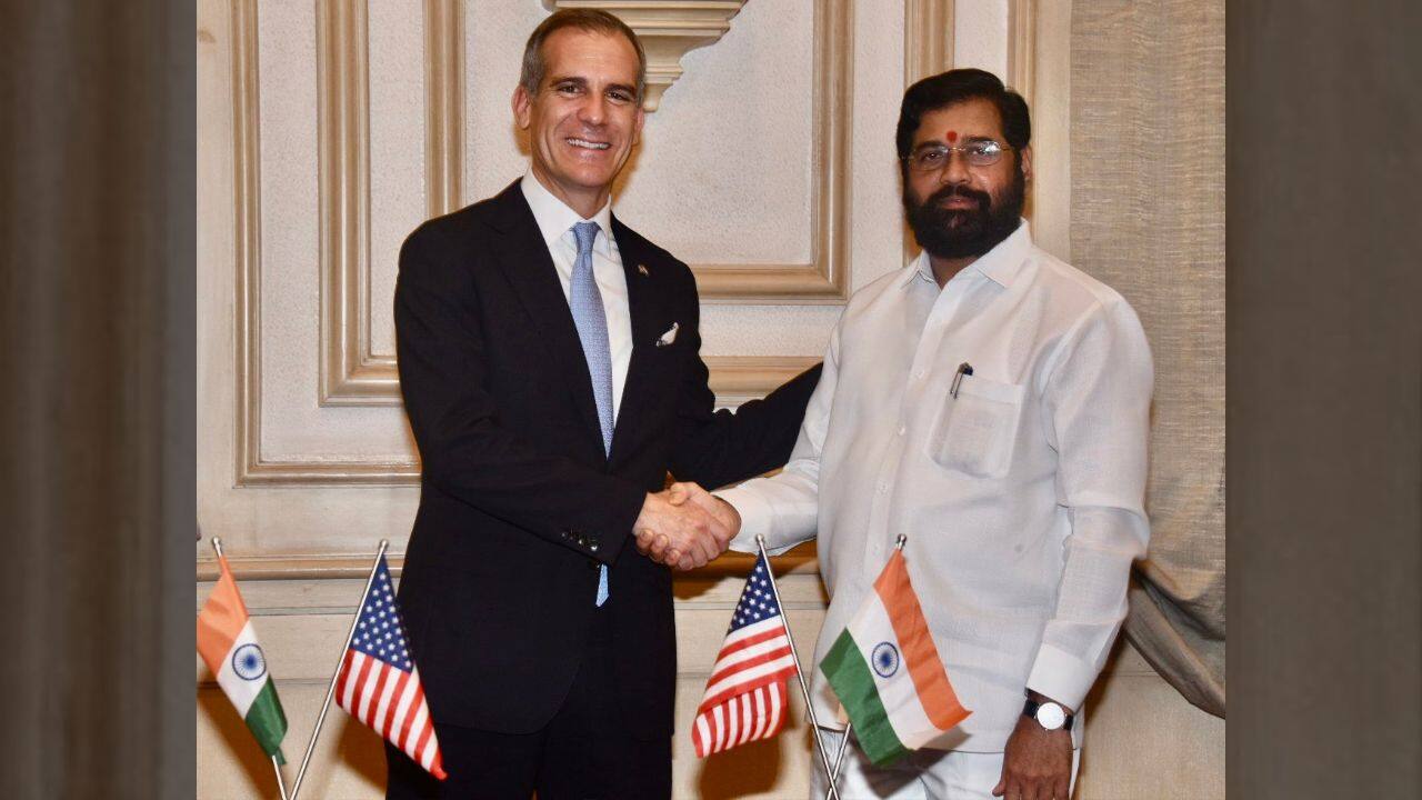 Garcetti also met Maharashtra Chief Minister Eknath Shinde on May 16 and discussed about the strategic priorities of business, climate action, and women's workplace inclusion. (Image: Twitter @USAmbIndia)