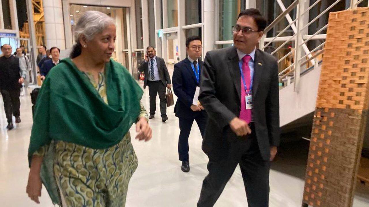 Finance Minister reached South Korea on May 2 for a 4-day official visit. (Image: Twitter @FinMinIndia)