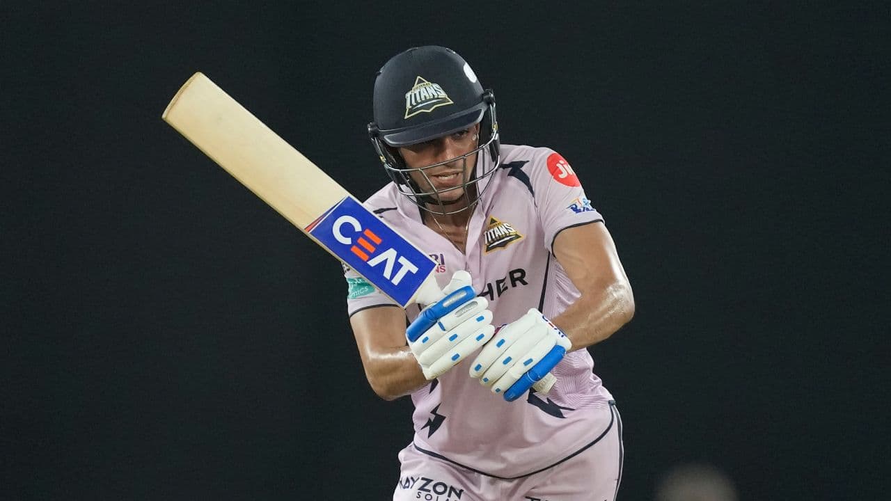 Gill's 101 runs off 58 balls spearheaded Gujarat to 188-9. Hyderabad could muster only 154-9 as Gujarat fast bowlers Mohammed Shami and Mohit Sharma shared eight wickets. (Image: AP)