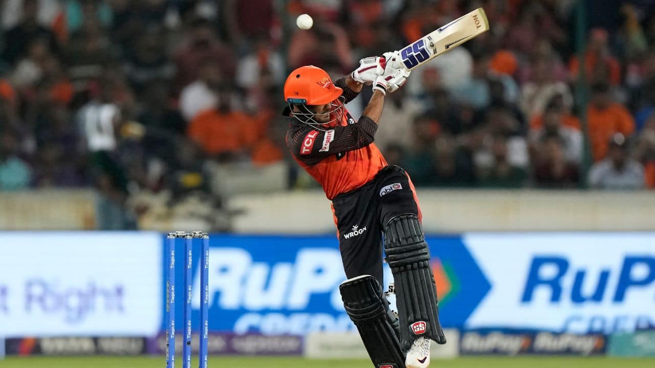 Chasing a par score on a two-paced wicket, Hyderabad got off to a slow start. Openers Mayank Agarwal and Abhishek Sharma only put on 29 off 17 balls. (Source: AP)