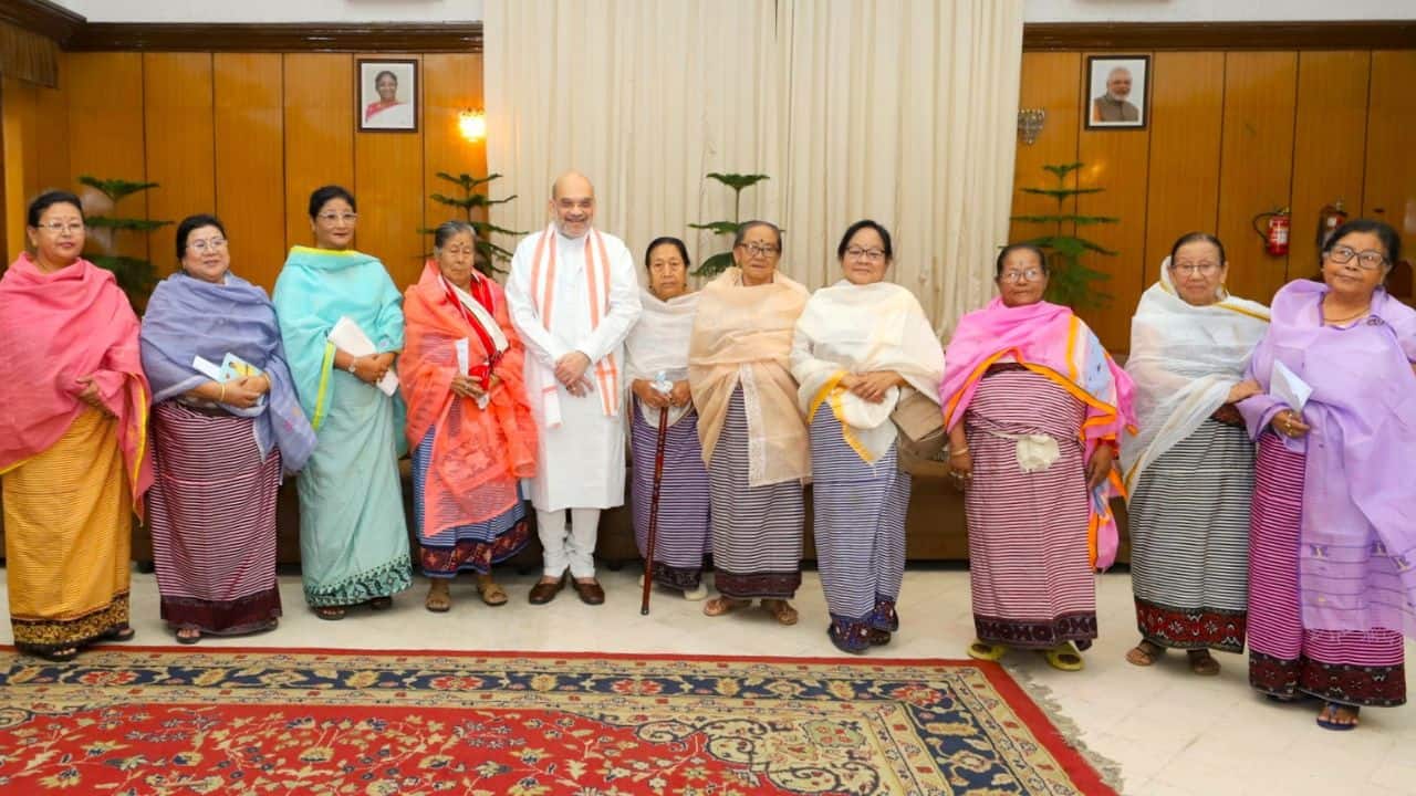 "Held a meeting with a group of women leaders (Meira Paibi) in Manipur. Reiterated the significance of the role of women in the society of Manipur. Together, we are committed to ensuring peace and prosperity in the state," Shah tweeted. (Image: Twitter @AmitShah) "Held a meeting with a group of women leaders (Meira Paibi) in Manipur. Reiterated the significance of the role of women in the society of Manipur. Together, we are committed to ensuring peace and prosperity in the state," Shah tweeted. (Image: Twitter @AmitShah)
