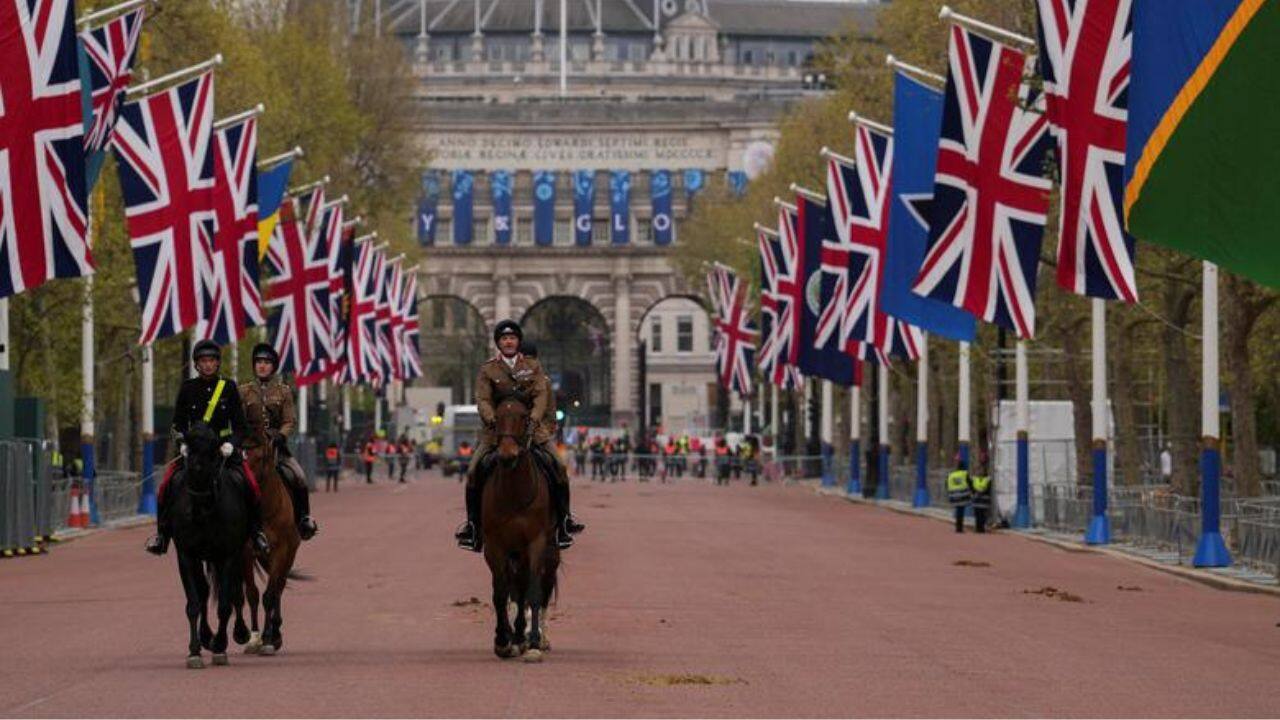 A general view of the Mall ahead of the Coronation of Britain's King Charles and Camilla, Queen Consort, in London, Britain, May 1. (Image: Reuters)